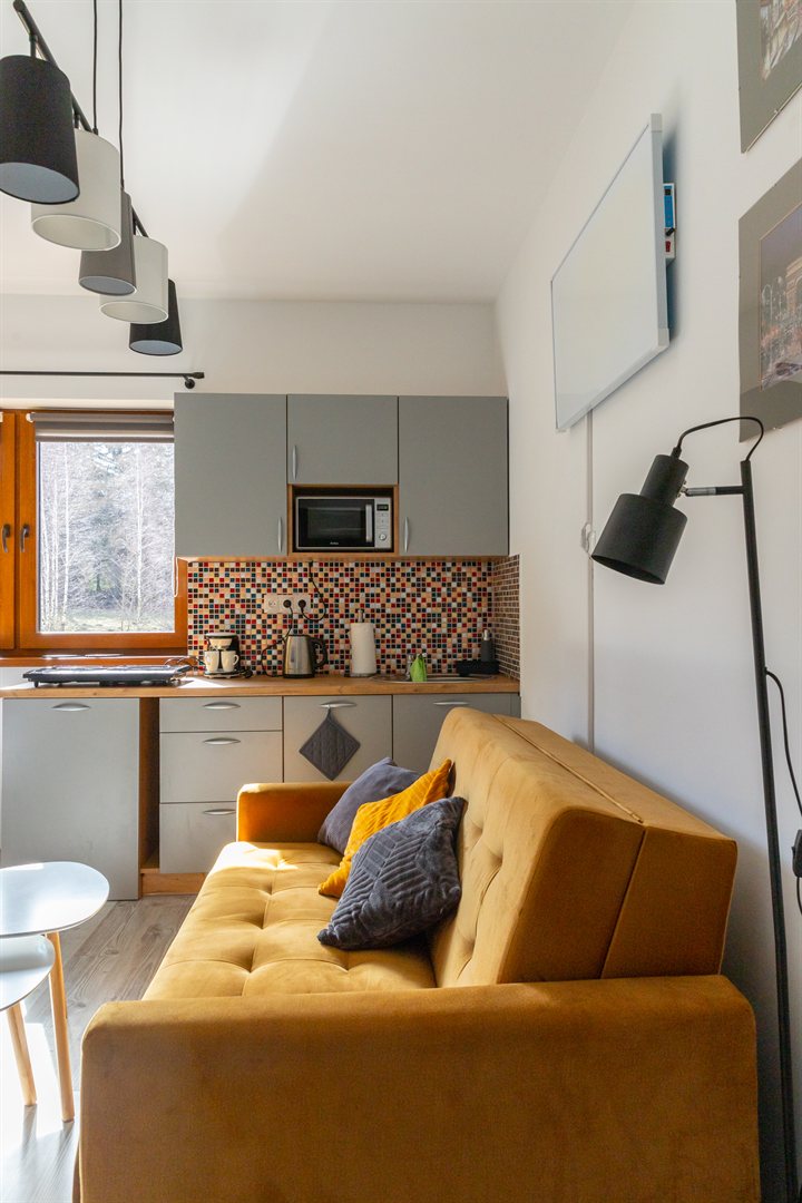 Apartament Żółty - aneks kuchenny